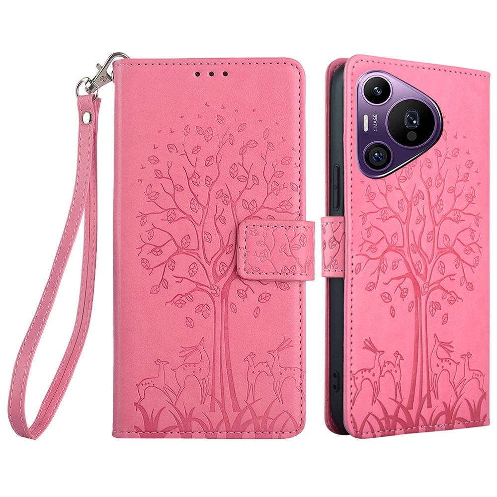 Tree knížkové pouzdro na Huawei Pura 70 Pro - růžové