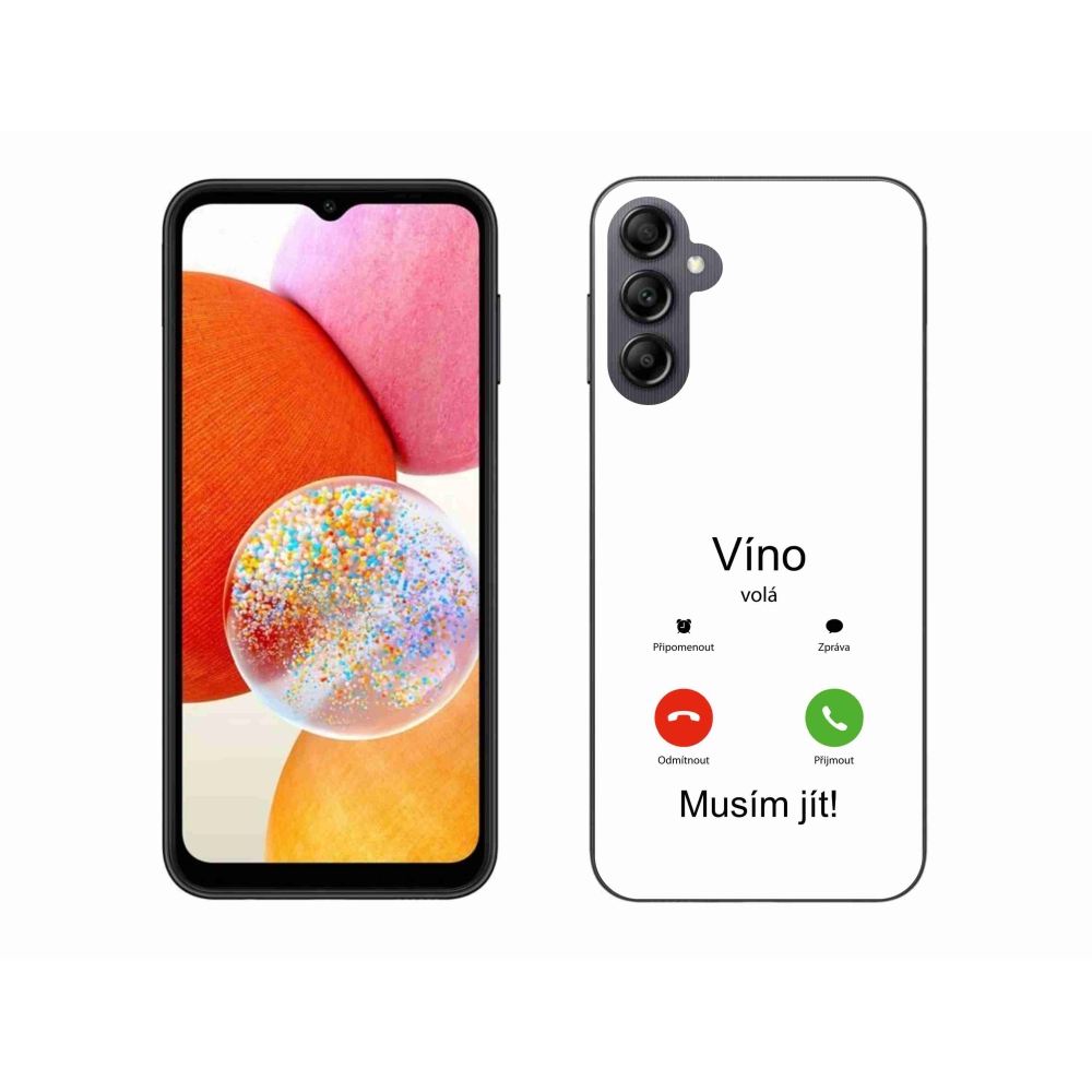 Gelový kryt mmCase na Samsung Galaxy A14 4G/5G - víno volá bílé pozadí