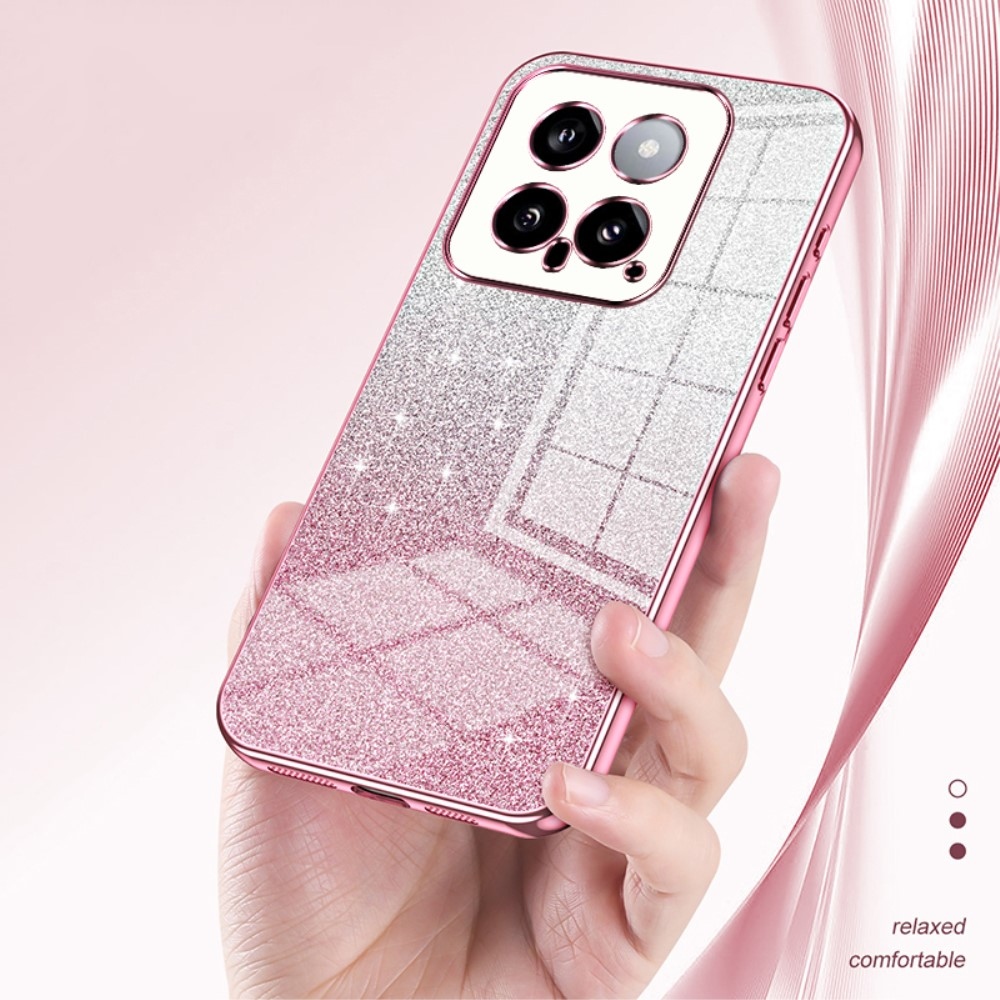 Cut gelový třpytivý obal na Xiaomi 14 - růžový