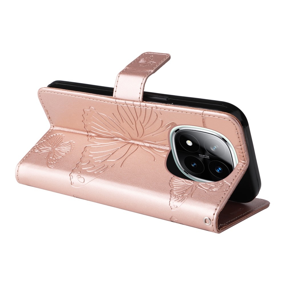 Big Butterfly knížkové pouzdro na Xiaomi Redmi Note 14 Pro 5G/Poco X7 5G/Note 14 Pro+ 5G - růžovozlaté