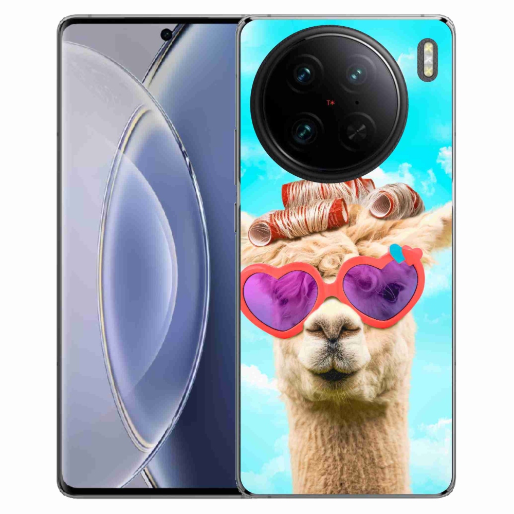 Gelový kryt mmCase na Vivo X90 Pro - lama s brýlemi