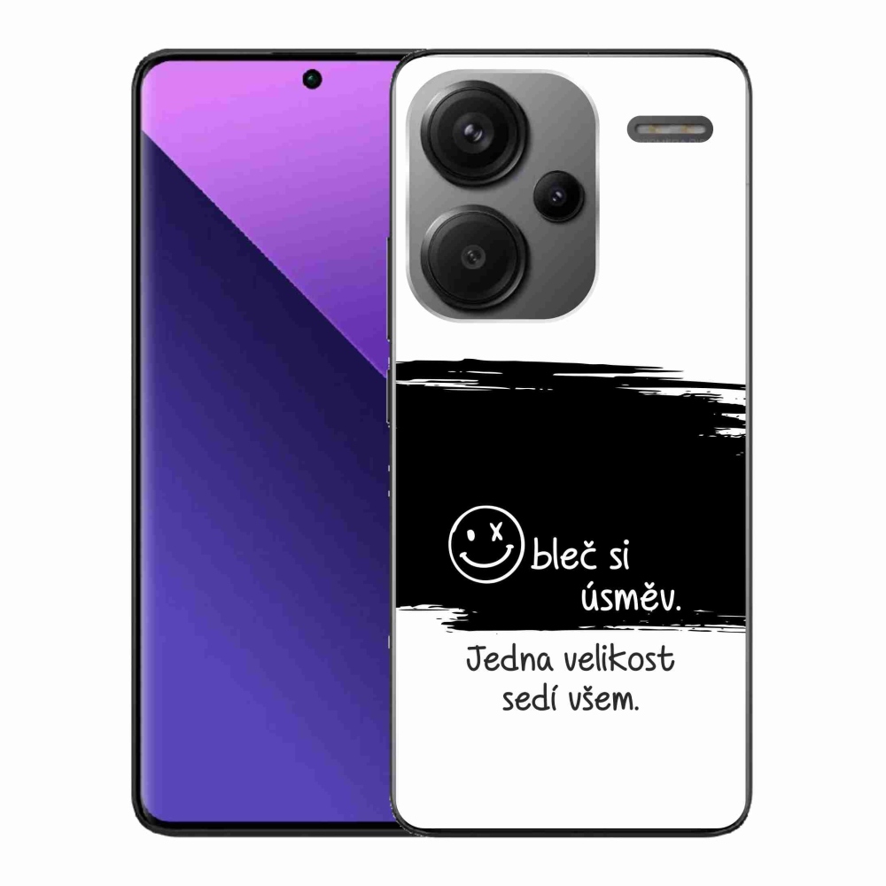 Gelový kryt mmCase na Xiaomi Redmi Note 13 Pro+ 5G - vtipný text 8 černobílé pozadí