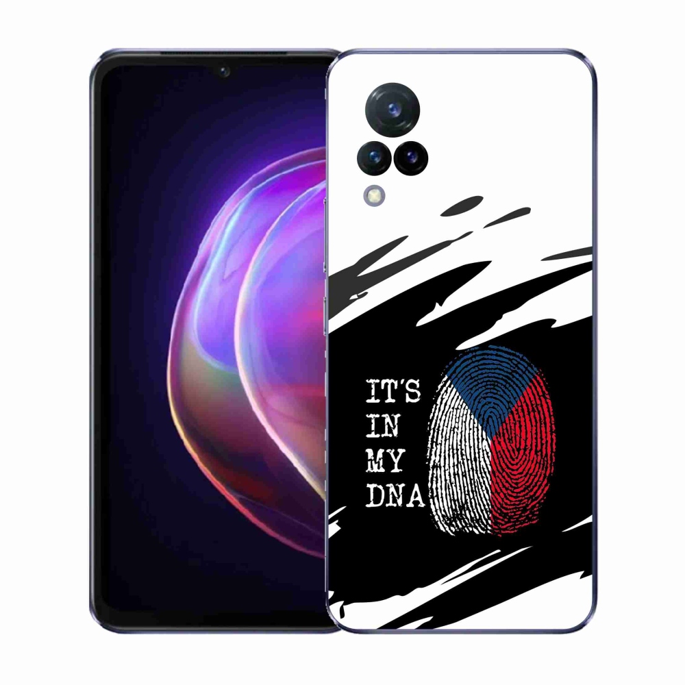 Gelový kryt mmCase na Vivo V21 4G/5G - vlajka otisk prstu černobílé pozadí