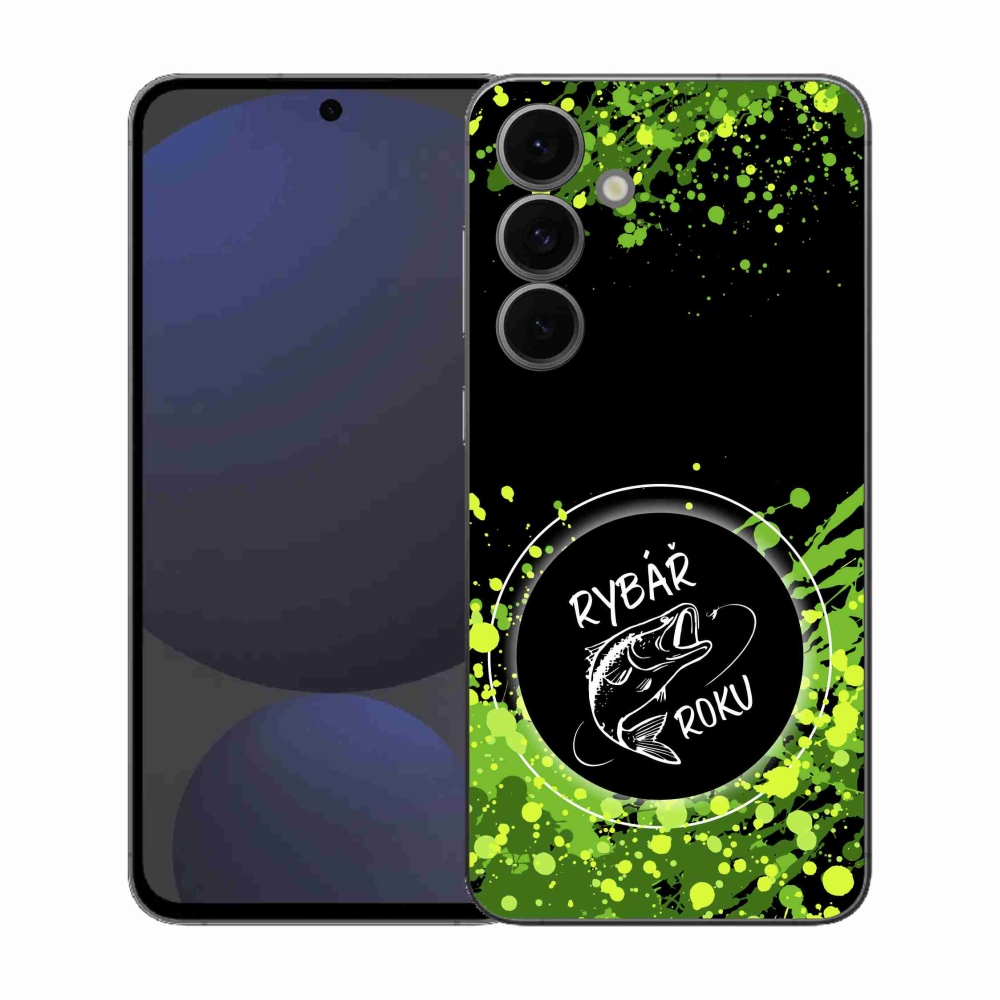 Gelový kryt mmCase na Samsung Galaxy S25 FE - rybář roku černé pozadí