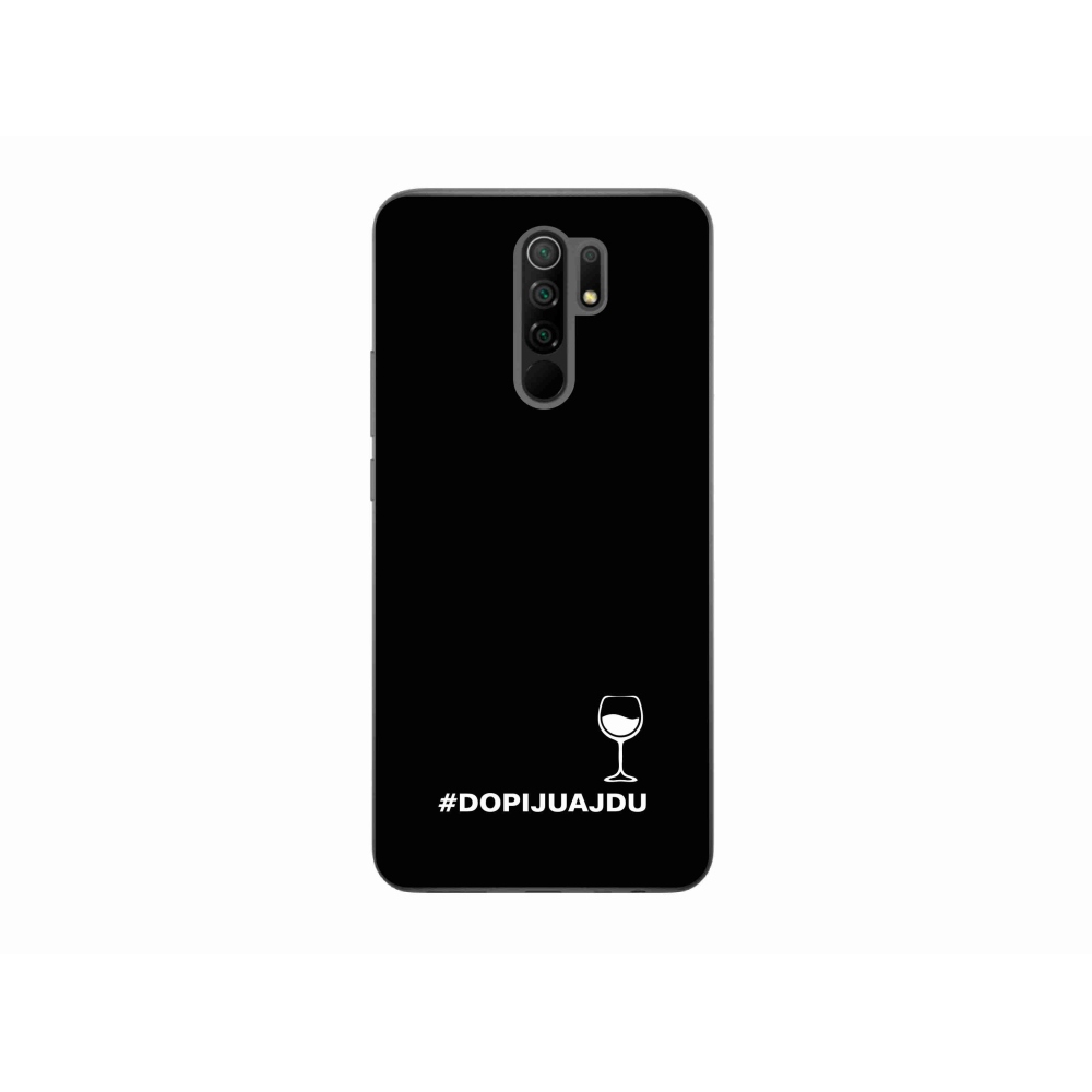 Gelový kryt mmCase na Xiaomi Redmi 9 - vinný motiv černé pozadí