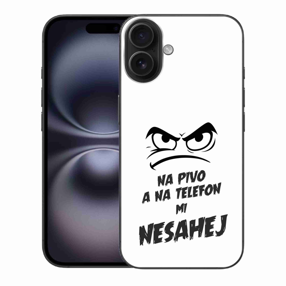 Gelový kryt mmCase na iPhone 16 Plus - pivní motiv 2 bílé pozadí