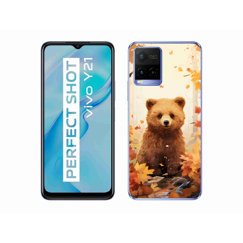 Gelový kryt mmCase na Vivo Y21/Y21s/Y33s - medvěd v lese