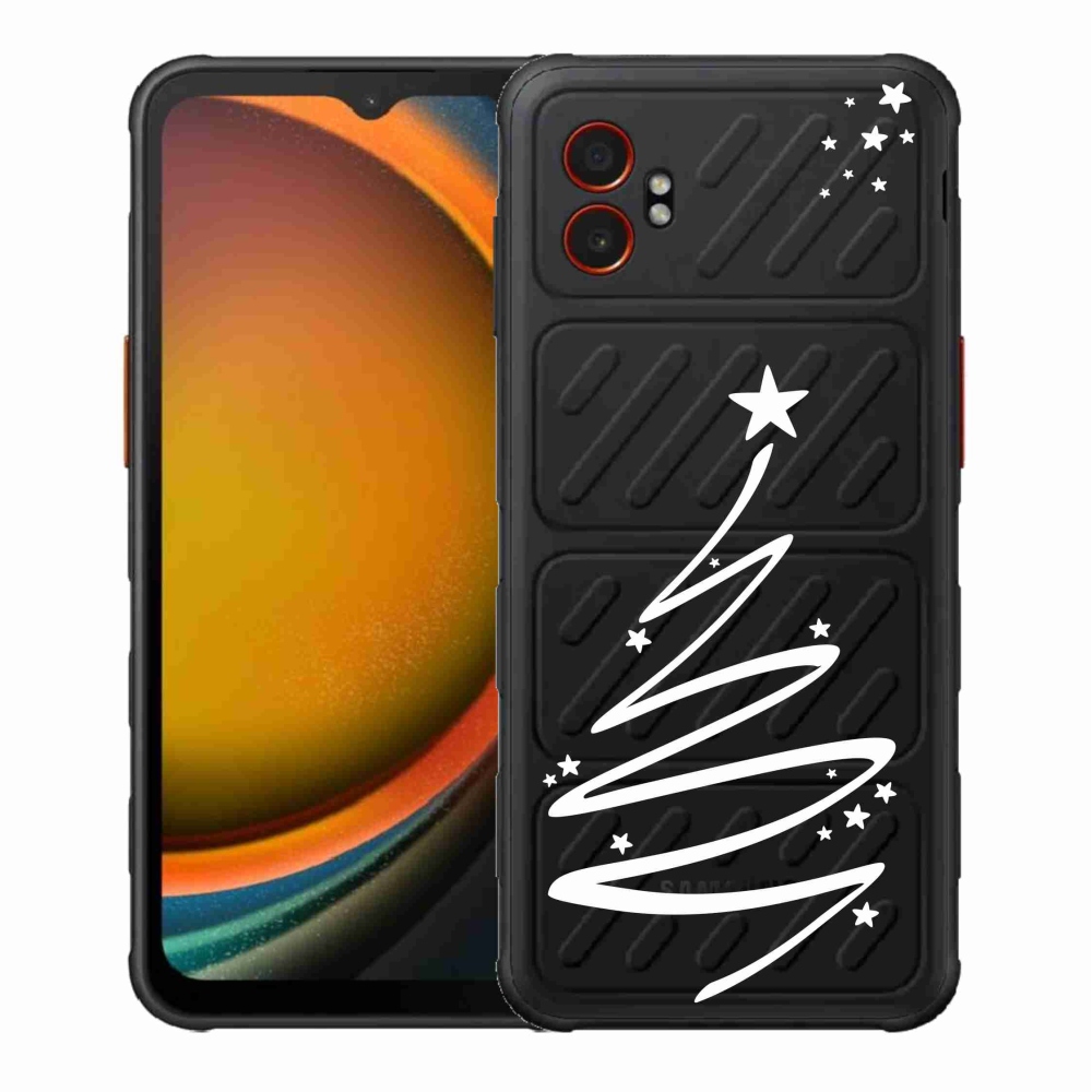 Gelový kryt mmCase na Samsung Galaxy Xcover 7 Pro - bílý stromeček na průhledném pozadí
