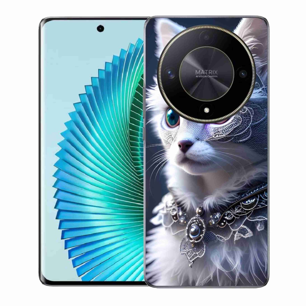 Gelový kryt mmCase na Honor Magic 6 Lite 5G - bílá kočka