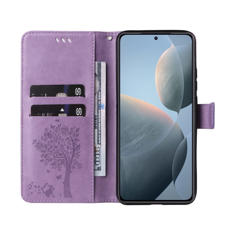 Trees knížkové pouzdro na Xiaomi 14T - světlefialové