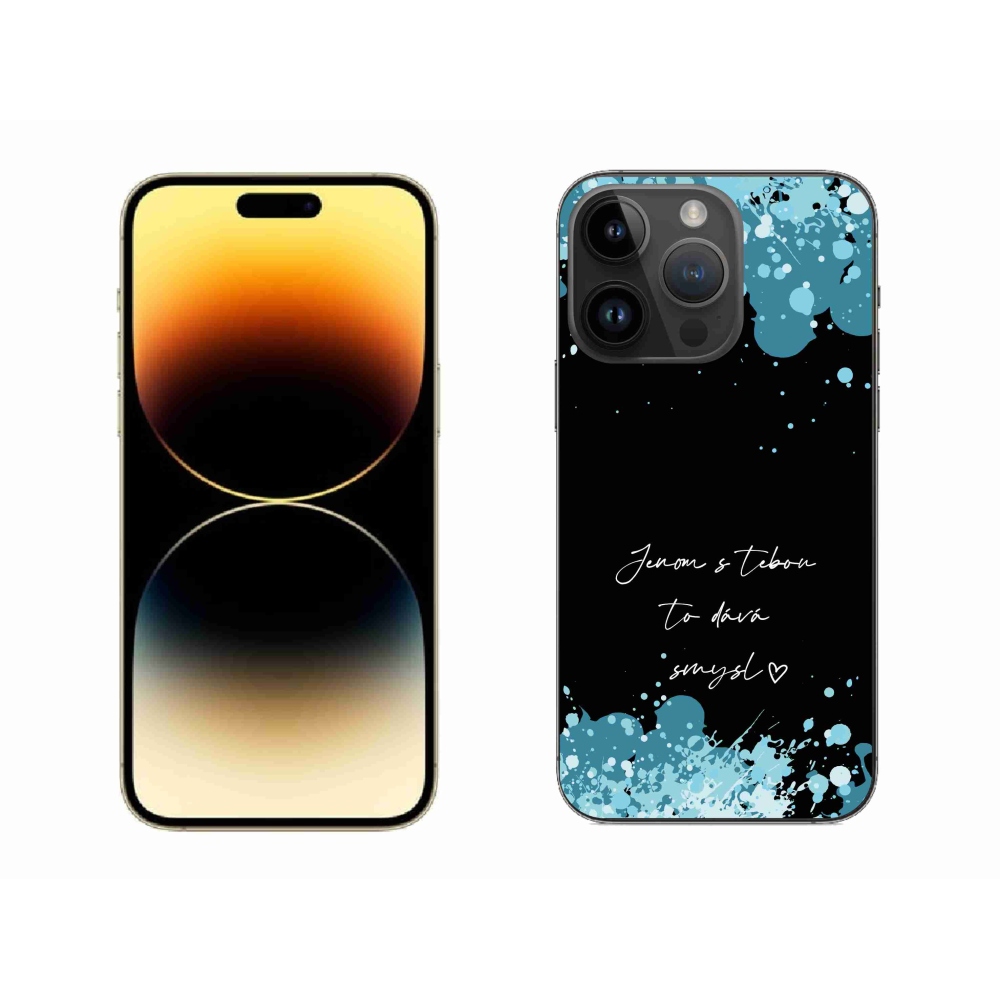 Gelový kryt mmCase na iPhone 14 Pro Max 6.7 - zamilovaný text černé pozadí