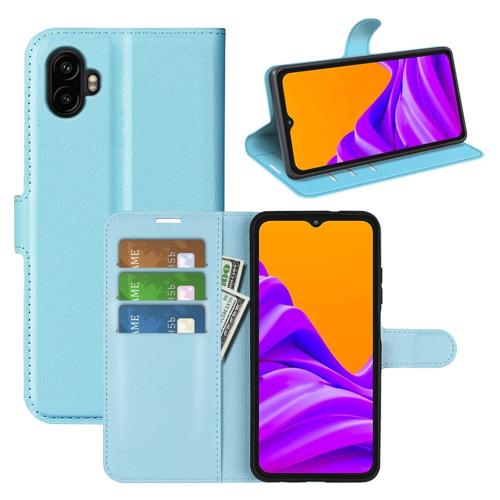 Litchi knížkové pouzdro na Samsung Galaxy Xcover 7 Pro - modré