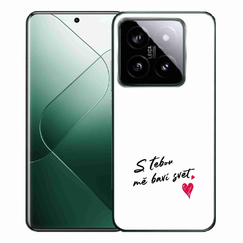 Gelový kryt mmCase na Xiaomi 14 Pro - zamilovaný text 1 bílé pozadí