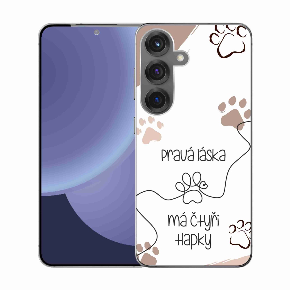 Gelový kryt mmCase na Samsung Galaxy S25 - psí motiv 1 bílé pozadí