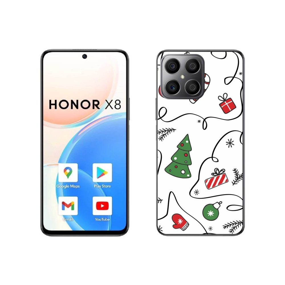 Gelový kryt mmCase na Honor X8 4G - vánoční motivy