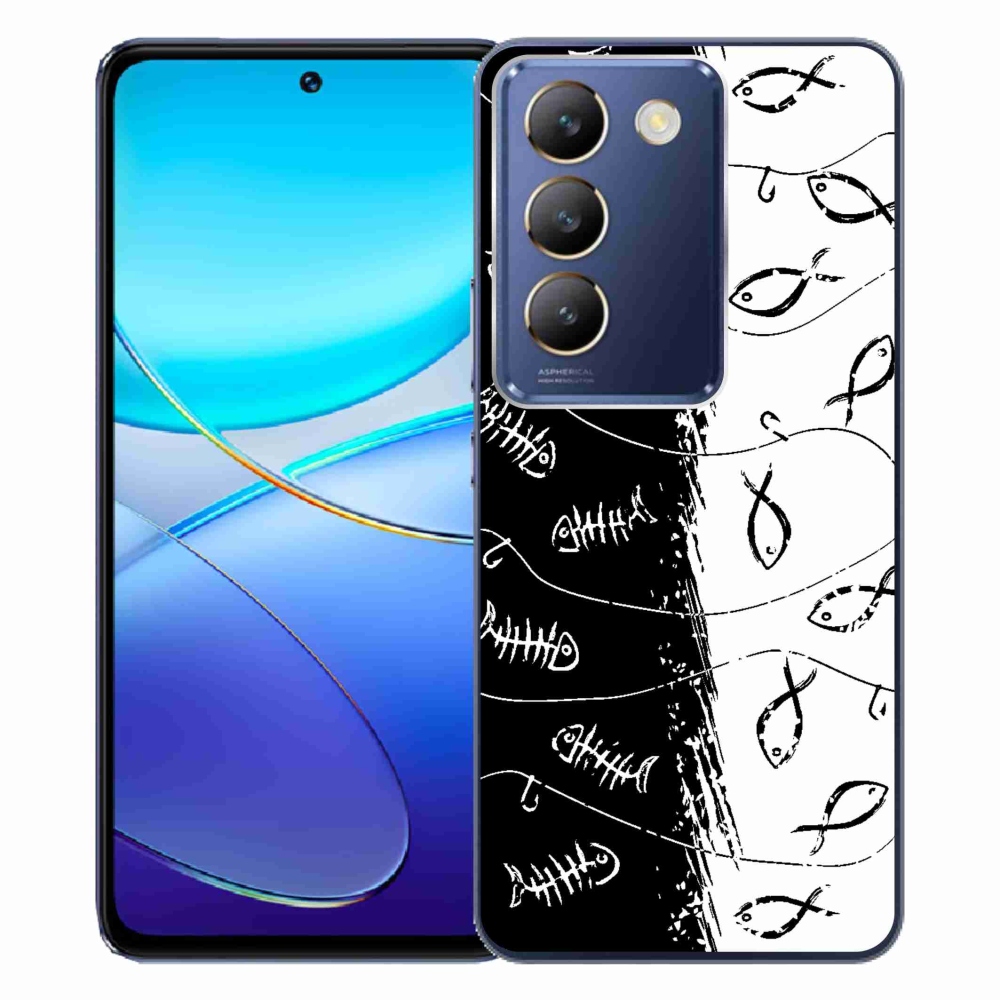 Gelový kryt mmCase na Vivo V40 SE 4G/5G - kostry a rybky