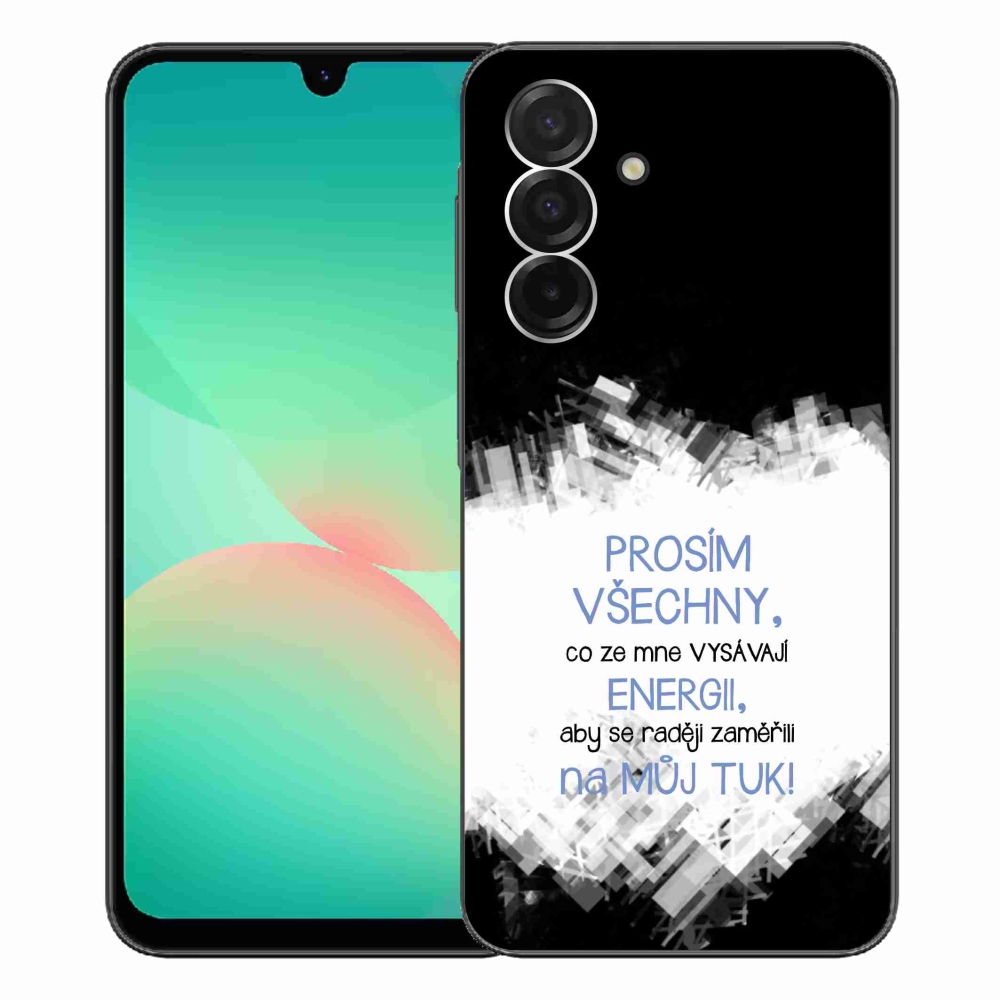 Gelový kryt mmCase na Samsung Galaxy A26 5G - vtipný text 1 modrý