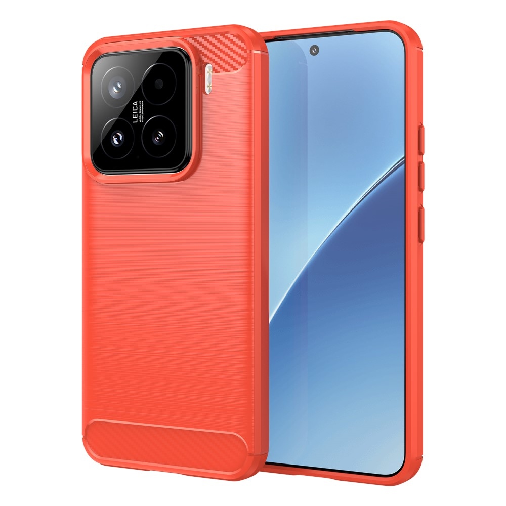 Carbon odolný gelový obal na Xiaomi 15 - červený