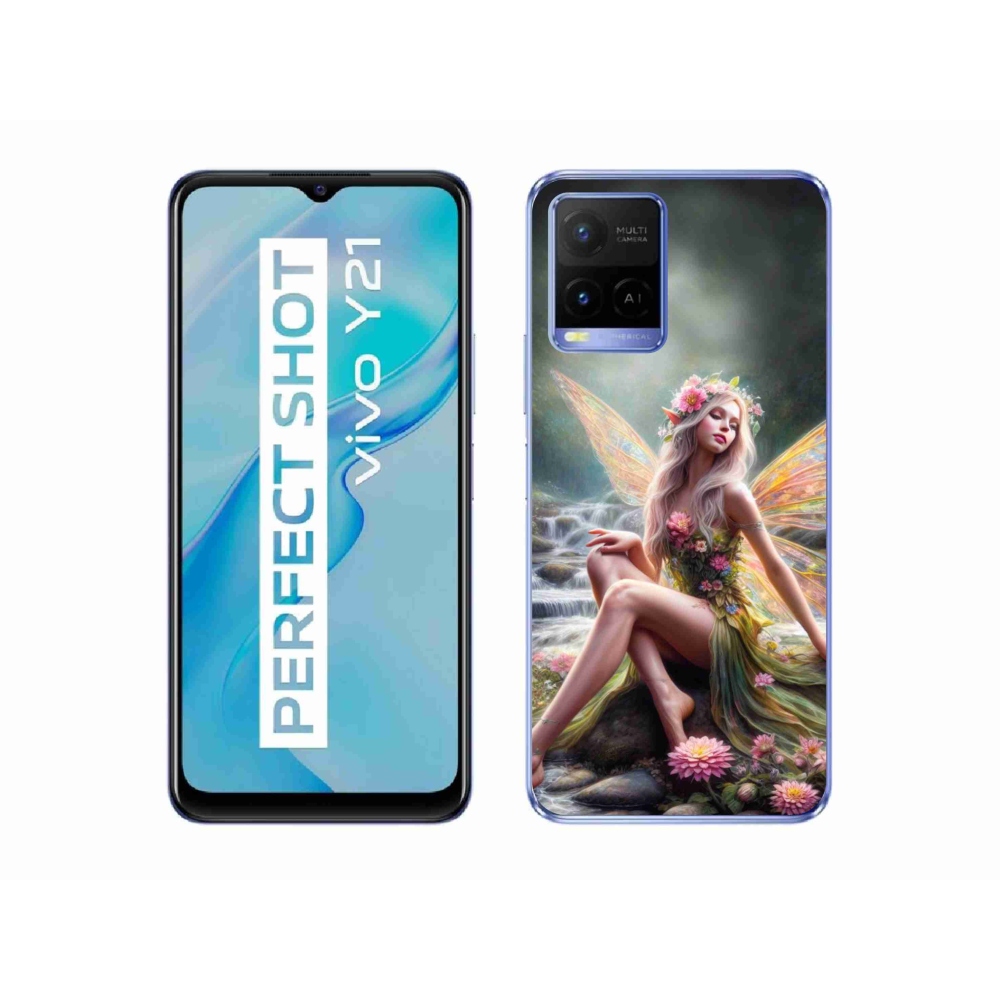 Gelový kryt mmCase na Vivo Y21/Y21s/Y33s - motýlí žena 1