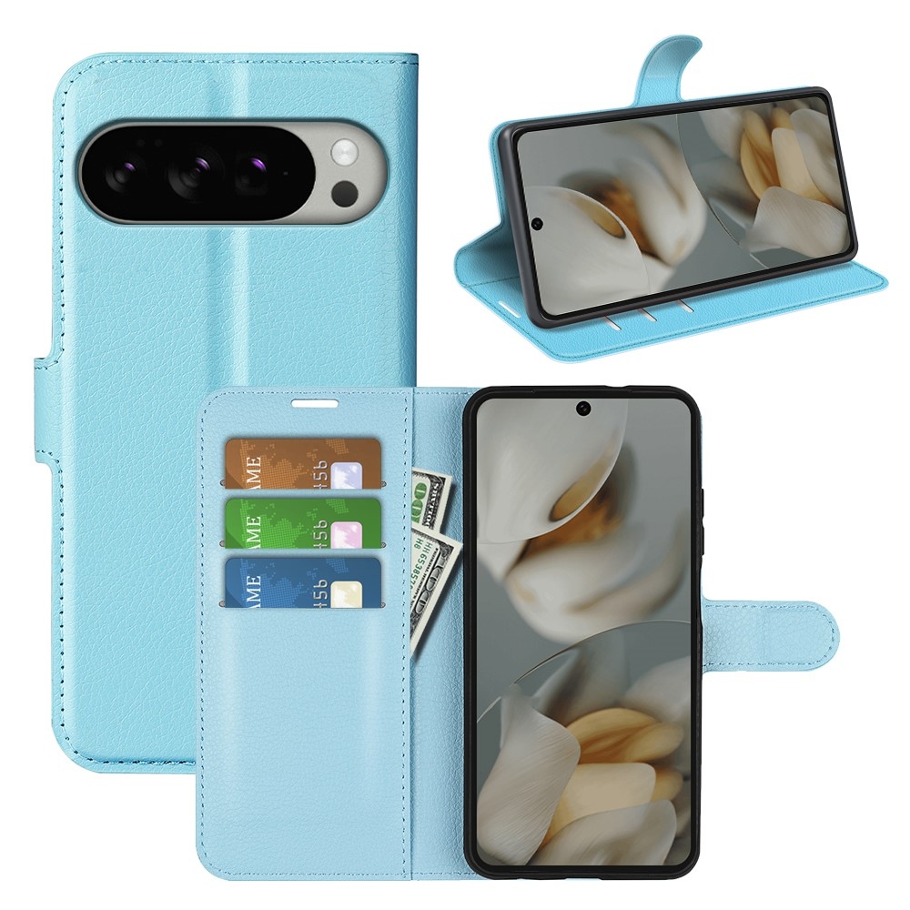 Litchi knížkové pouzdro na Google Pixel 10 Pro XL - modré