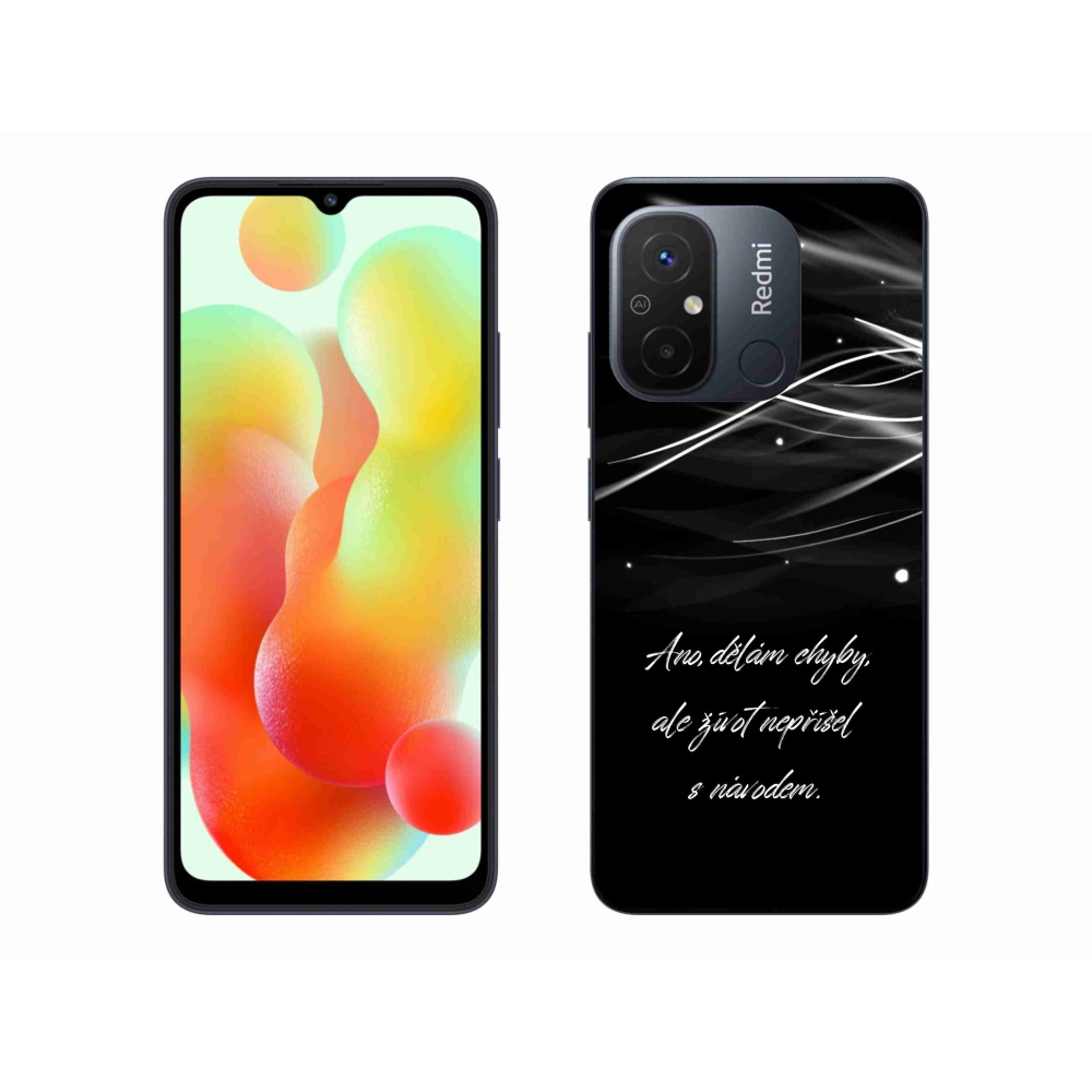Gelový kryt mmCase na Xiaomi Redmi 12C - citát černé pozadí