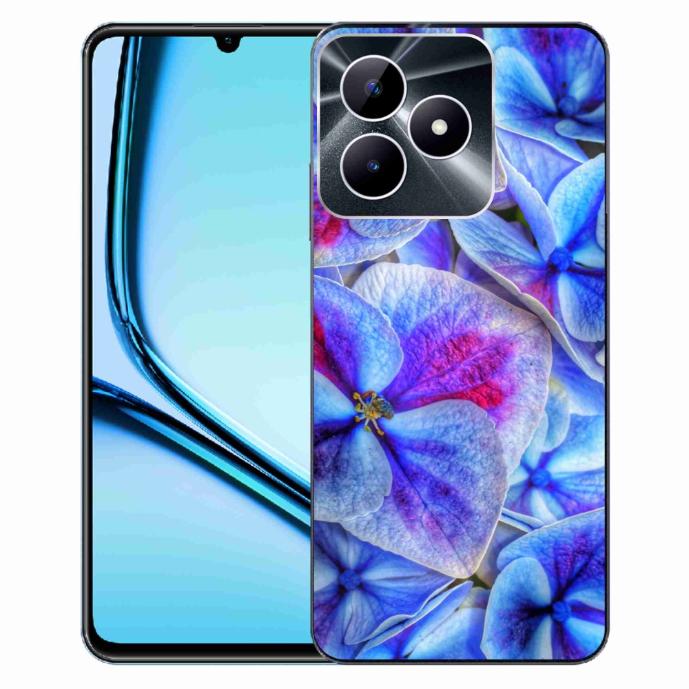 Gelový kryt mmCase na Realme Note 50 - modré květy 1