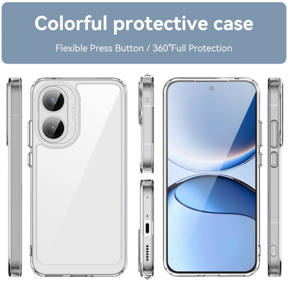 Gelový obal s pevnými zády na Xiaomi Poco F7 5G - průhledný