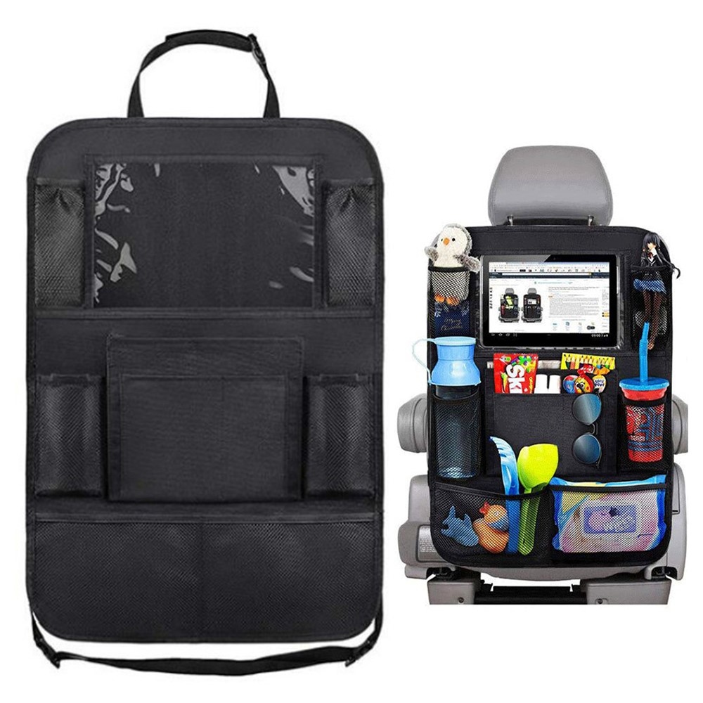 Praktický organizér na zadní sedadlo auta s kapsami a držákem na tablet