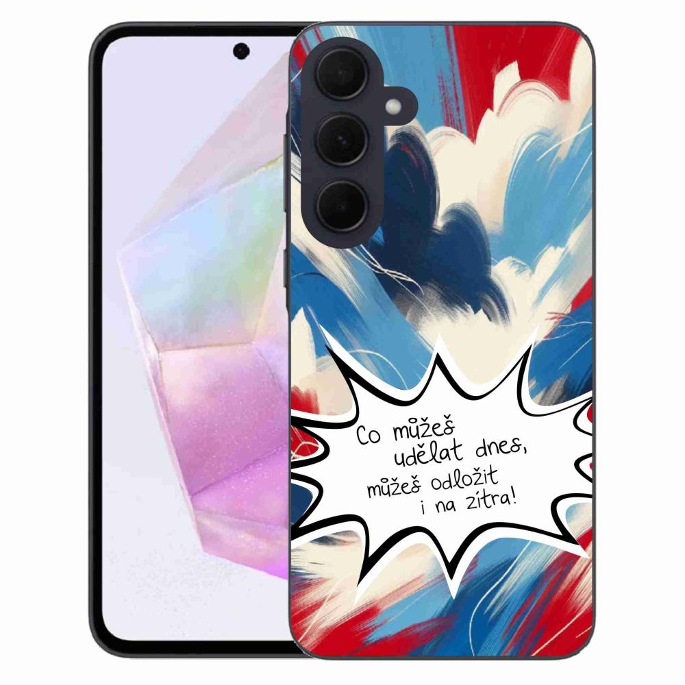 Gelový kryt mmCase na Samsung Galaxy A35 5G - vtipný text 9 bílé pozadí