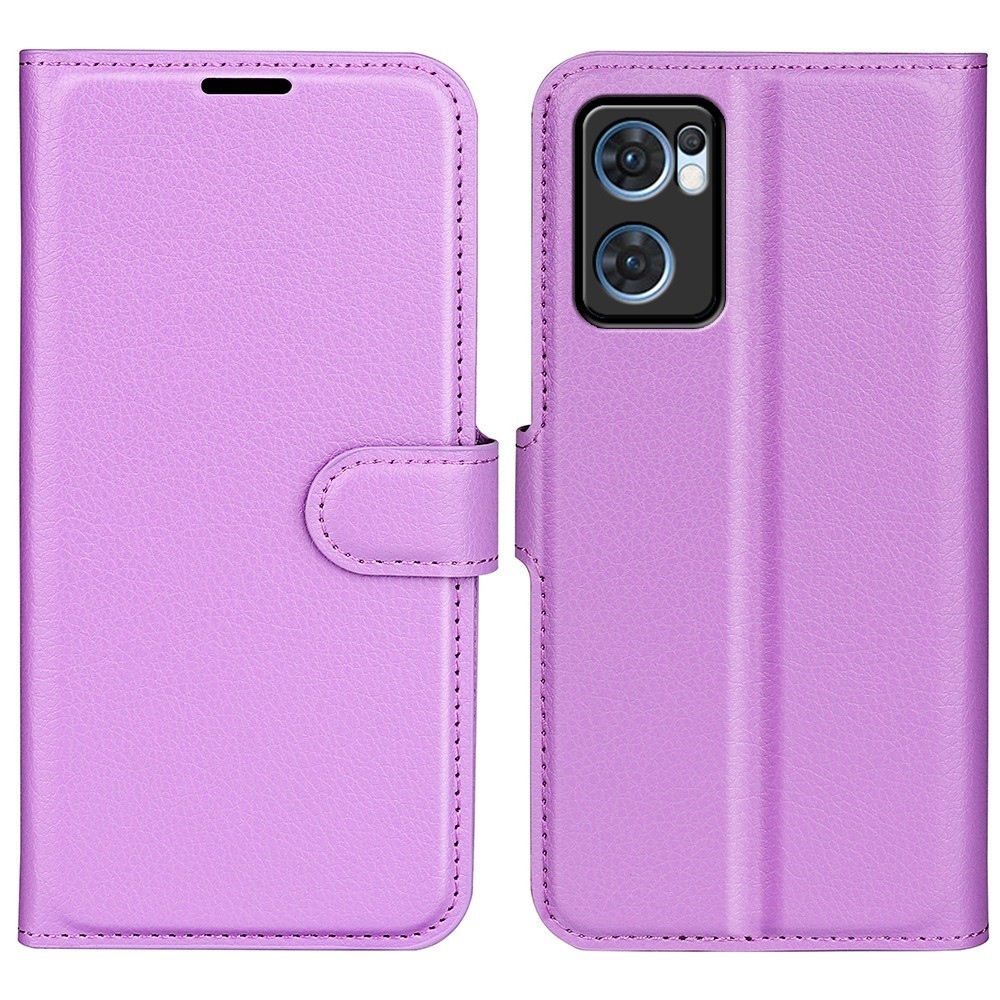 Litchi knížkové pouzdro na Oppo Find X5 Lite - fialové