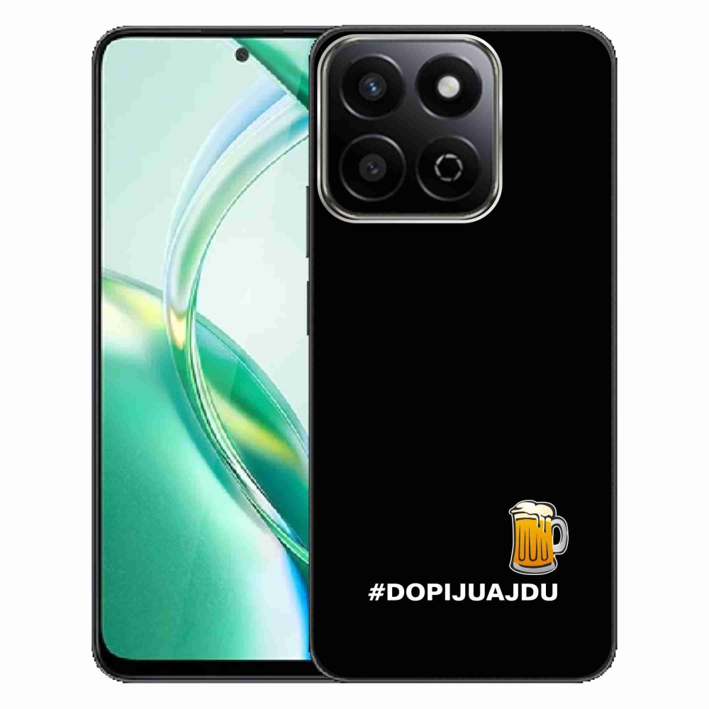 Gelový kryt mmCase na Honor 200 Smart 5G - pivní motiv 1 černé pozadí