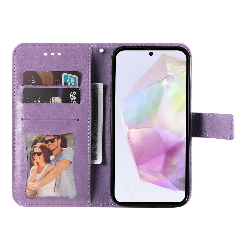 Mandala knížkové pouzdro na Samsung Galaxy A36 5G - fialové