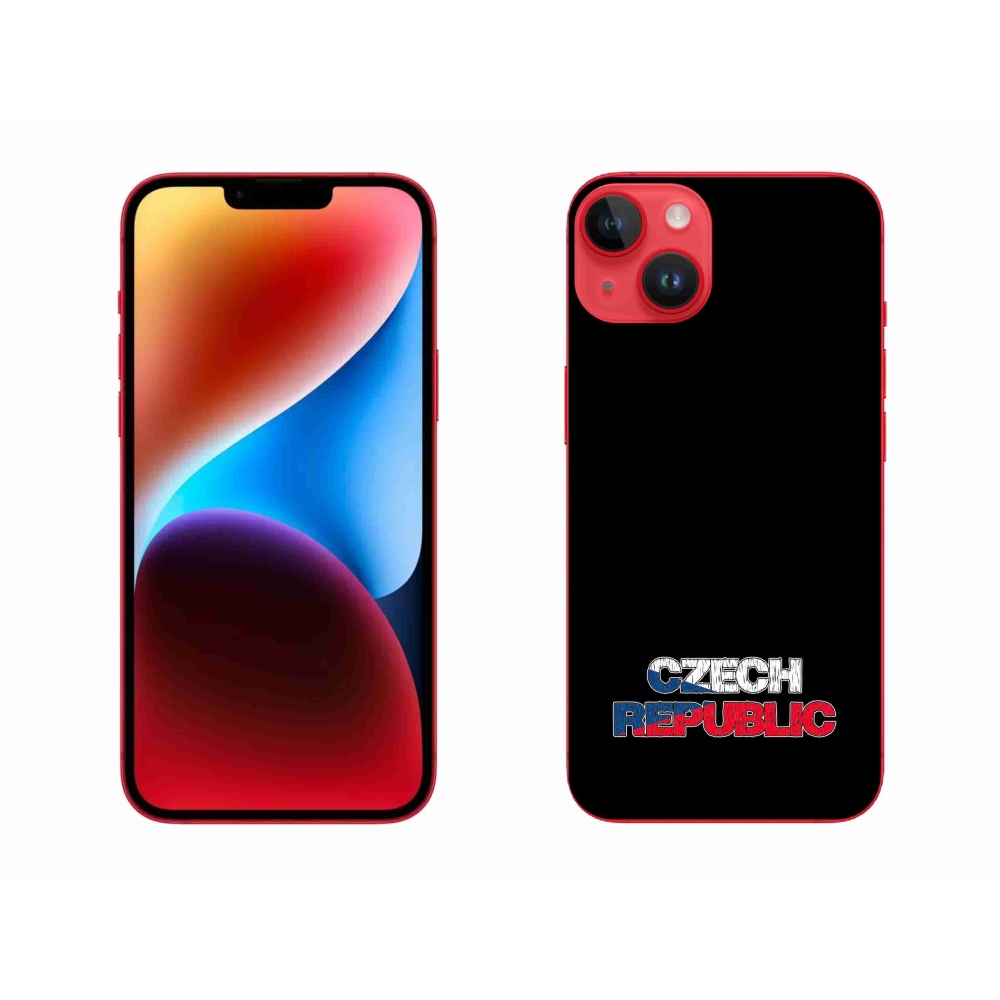Gelový kryt mmCase na iPhone 14 Plus - Czech Republic černé pozadí
