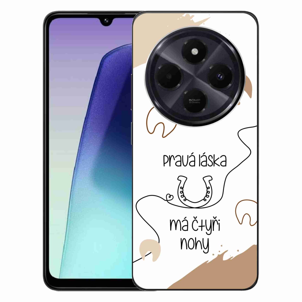 Gelový kryt mmCase na Xiaomi Redmi 14C/Poco C75 - koňský motiv bílé pozadí