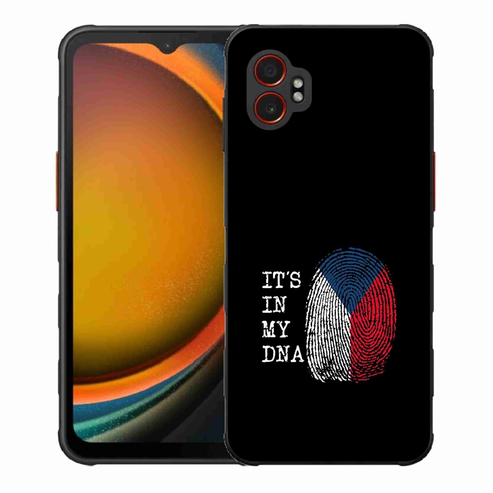 Gelový kryt mmCase na Samsung Galaxy Xcover 7 Pro - vlajka otisk prstu černé pozadí