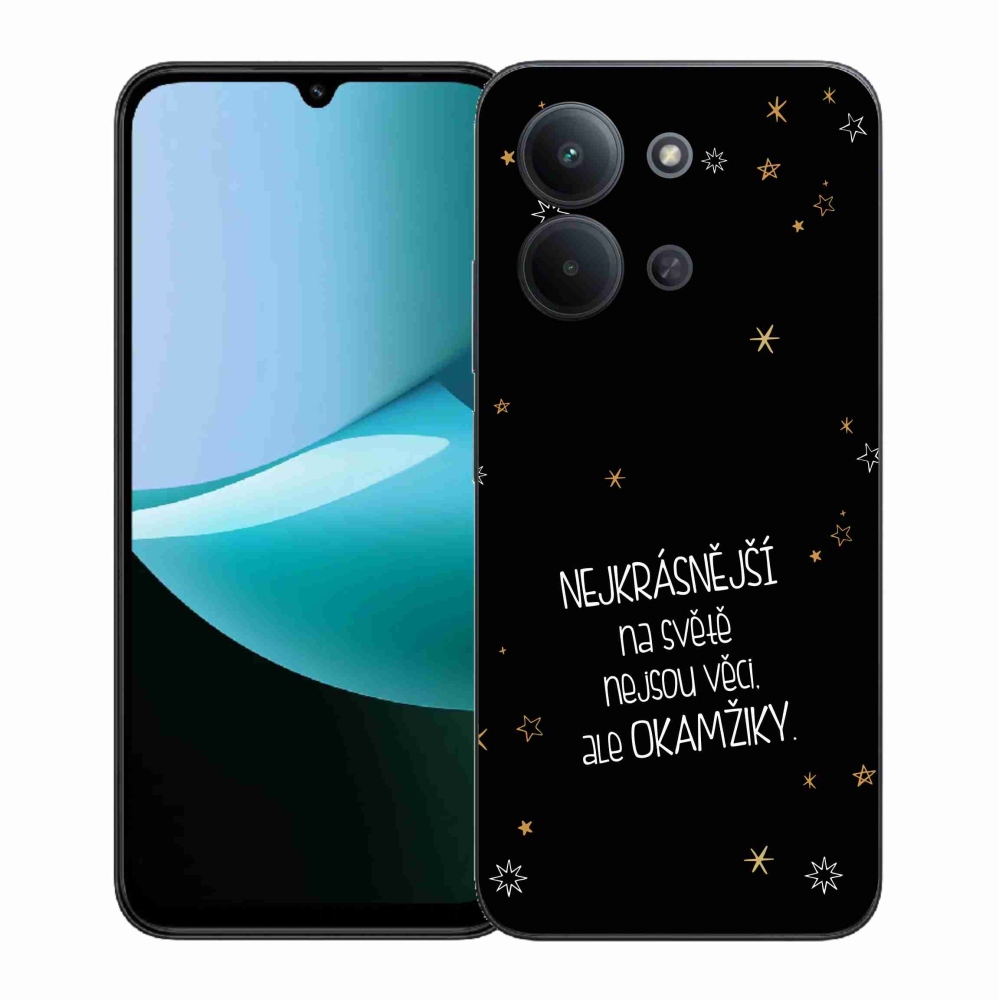 Gelový kryt mmCase na Xiaomi Redmi 15C 4G (171mm)/Poco C85 4G (171mm) - citát 4 černé pozadí