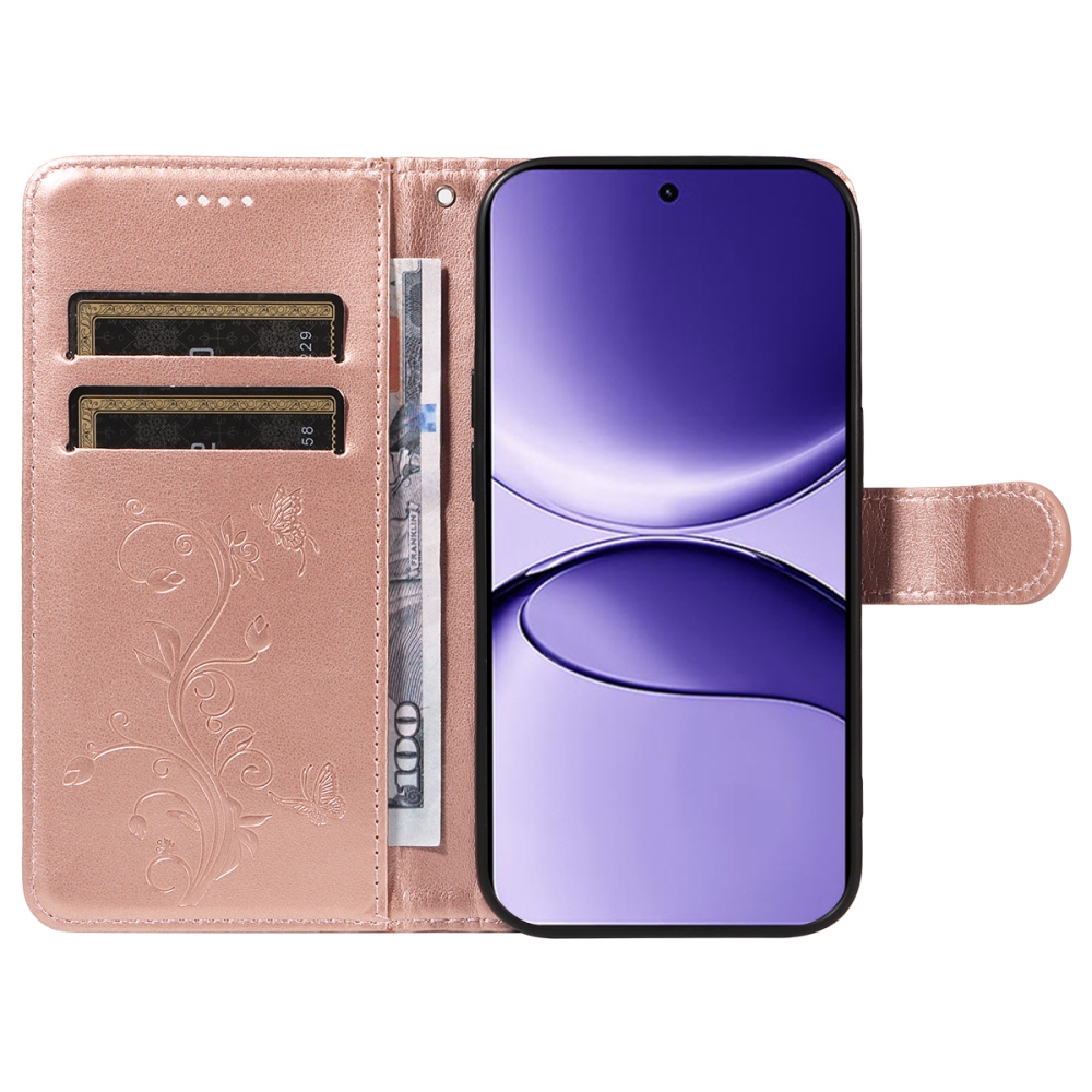 Flowers knížkové pouzdro na Xiaomi Poco F7 5G - růžovozlaté