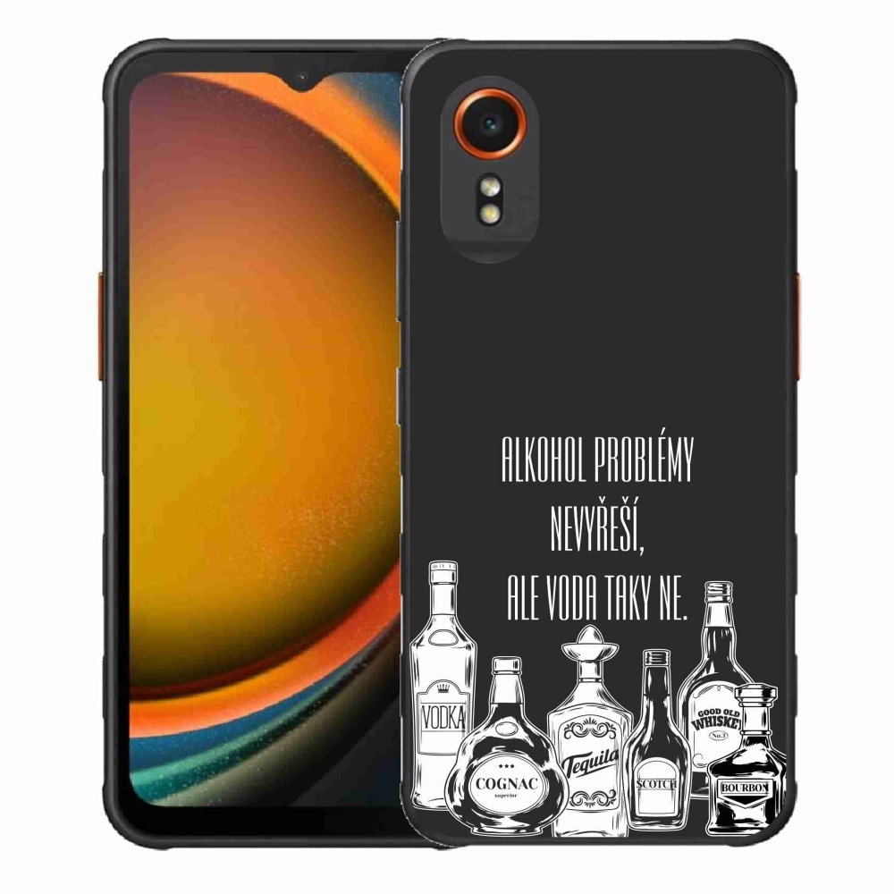 Gelový kryt mmCase na Samsung Galaxy Xcover 7 - vtipný text černé pozadí
