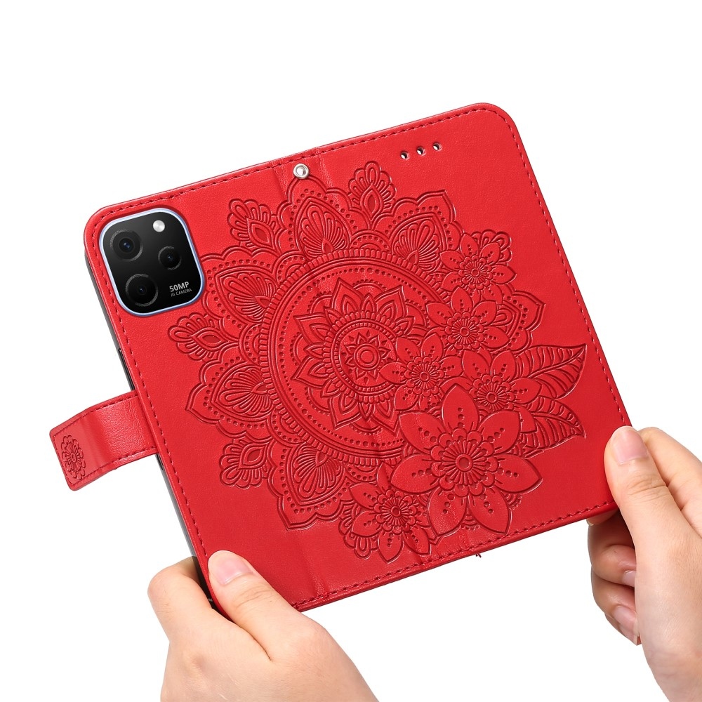 Mandala knížkové pouzdro na Huawei Nova Y61 - červené