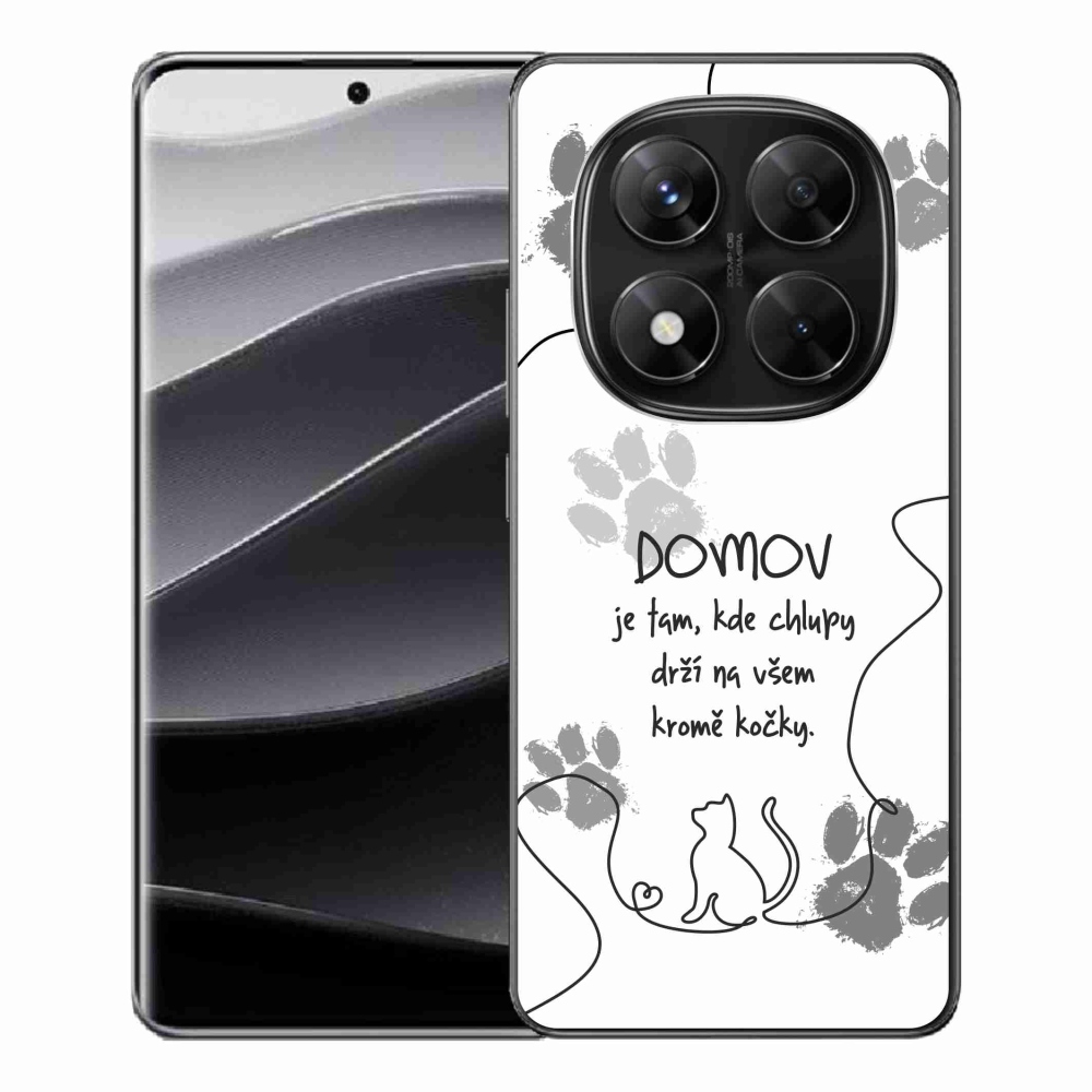 Gelový kryt mmCase na Xiaomi Redmi Note 14 Pro 5G/Poco X7 5G - kočičí motiv bílé pozadí