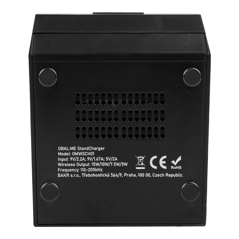 OBAL:ME StandCharger Bezdrátový Nabíjecí Stojánek na Stůl 15W Black