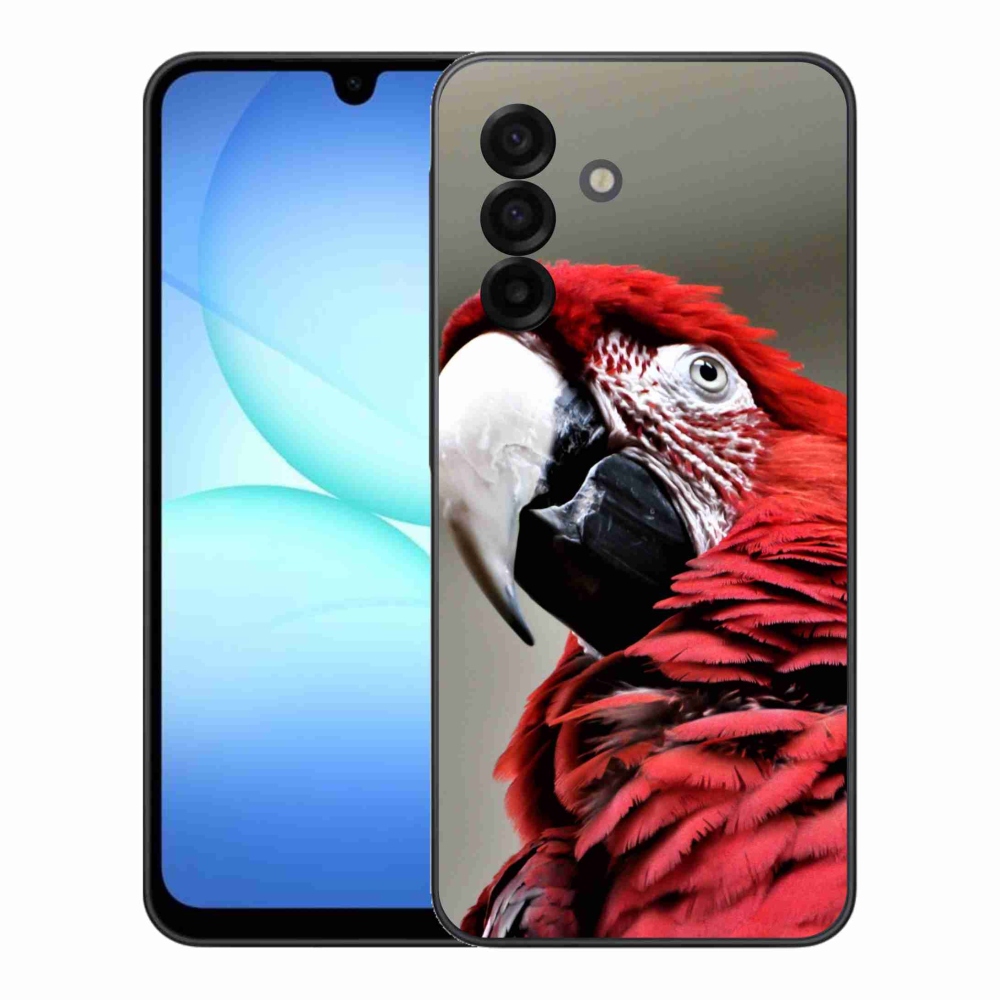 Gelový kryt mmCase na Samsung Galaxy A17 4G/5G - papoušek ara červený