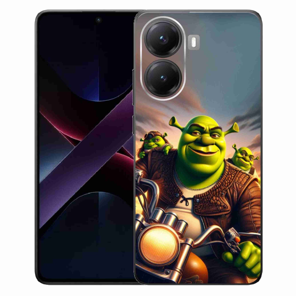 Gelový kryt mmCase na Xiaomi Poco X7 Pro 5G - shrek na motorce