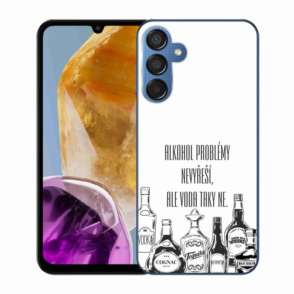 Gelový kryt mmCase na Samsung Galaxy M15 5G - vtipný text bílé pozadí