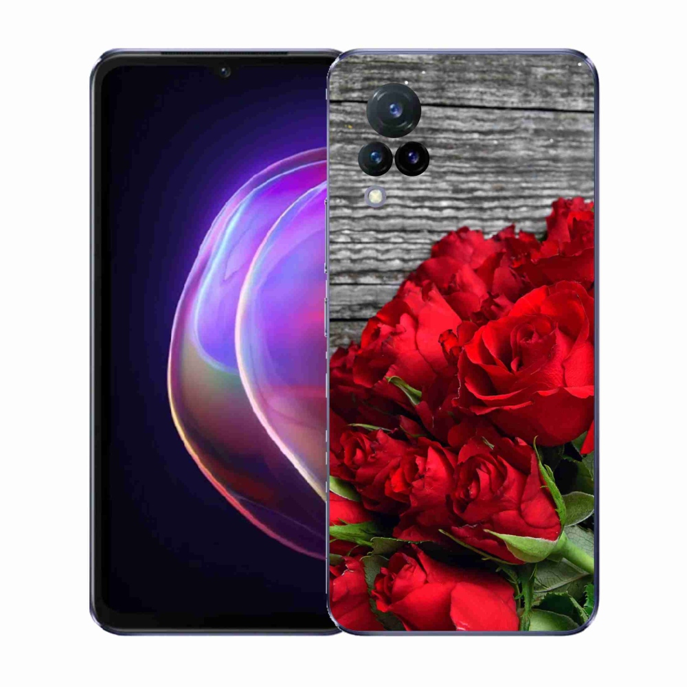 Gelový kryt mmCase na Vivo V21 4G/5G - červené růže