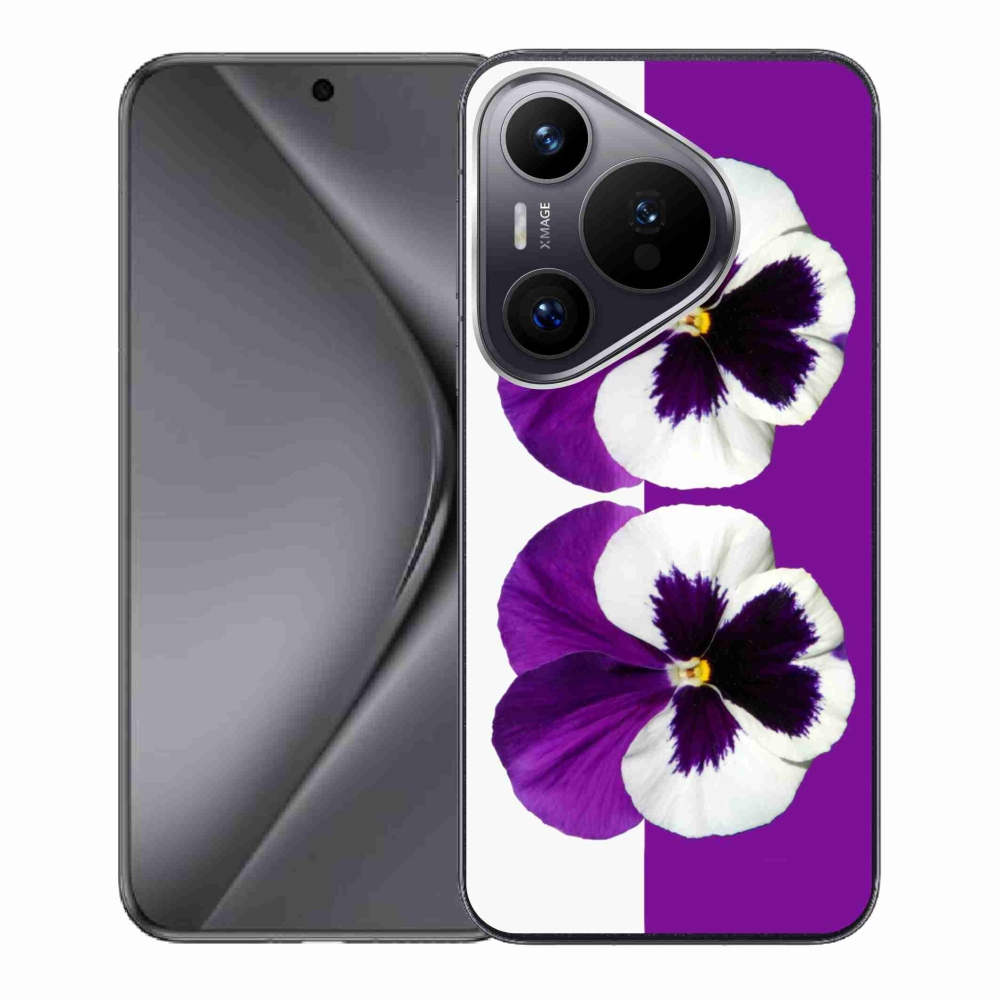 Gelový kryt mmCase na Huawei Pura 70 - fialovobílý květ