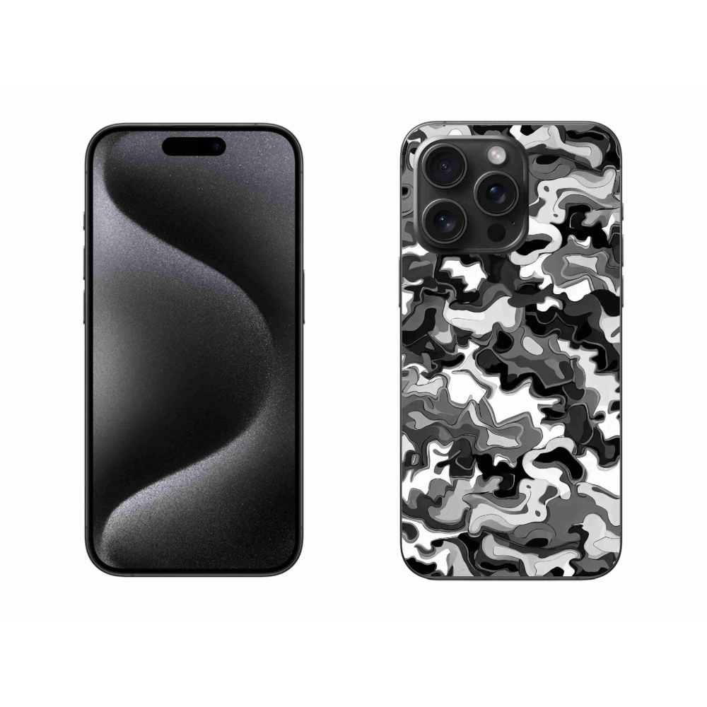 Gelový kryt mmCase na iPhone 15 Pro Max - maskáčový vzor 3