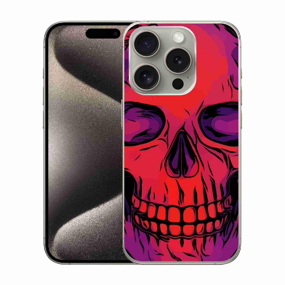 Gelový obal mmCase na iPhone 15 Pro - lebka