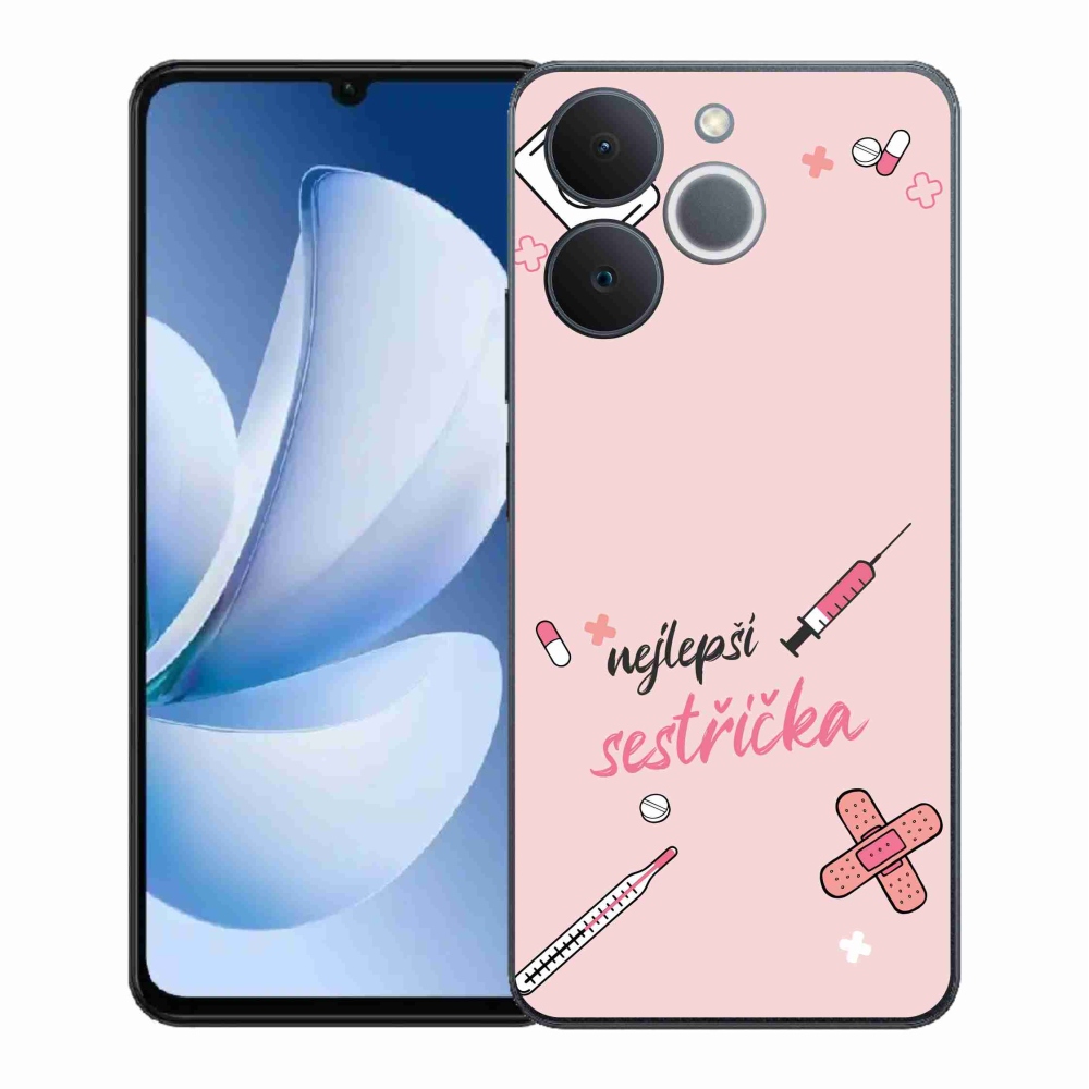 Gelový kryt mmCase na Realme Note 70T - nejlepší sestřička růžové pozadí