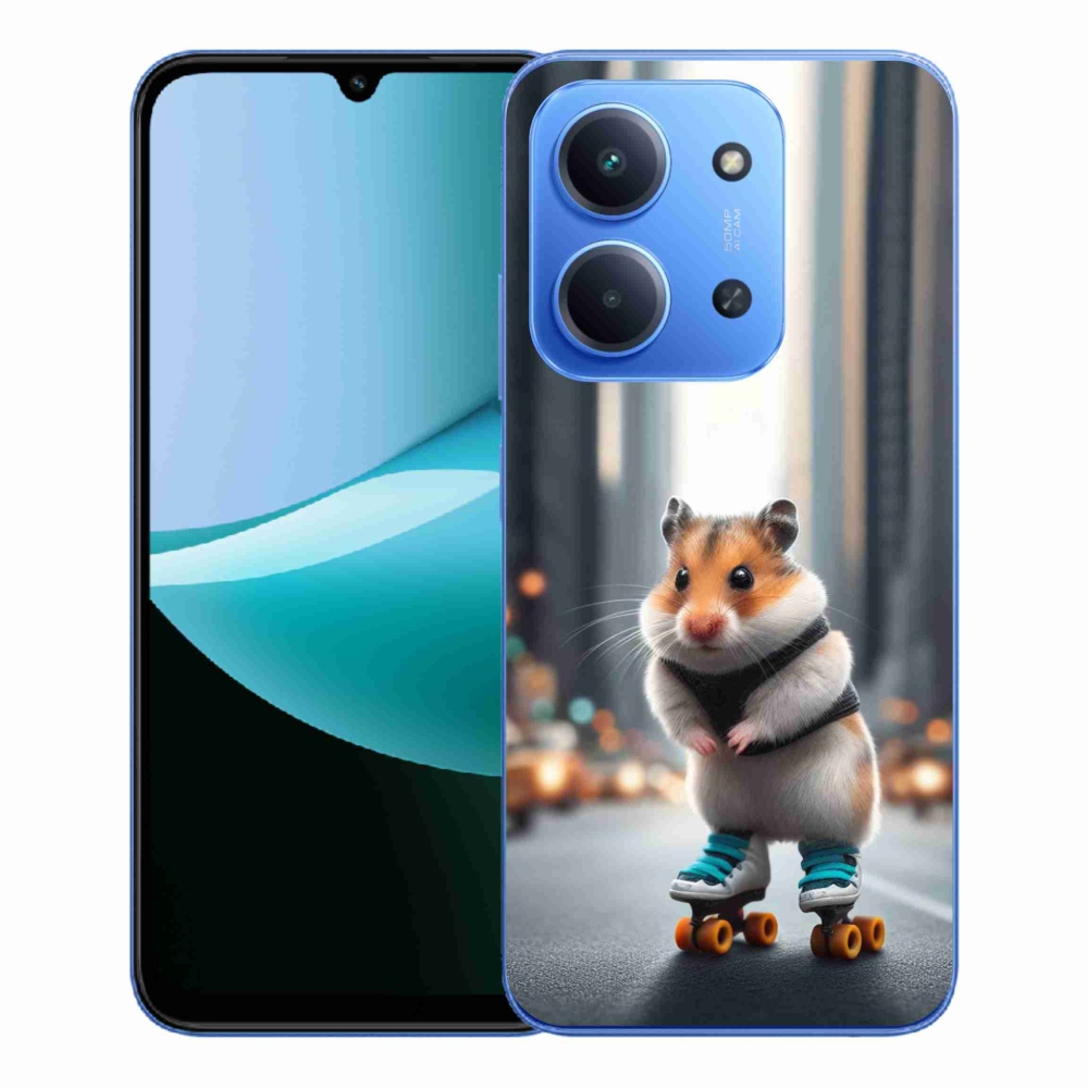 Gelový kryt mmCase na Xiaomi Redmi 15C 4G/5G (173mm) - křeček na bruslích